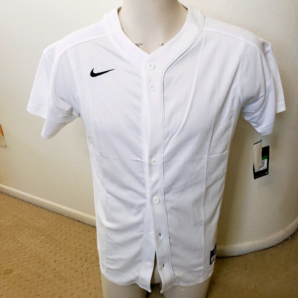 SALE Nike NWT Boys Baseball/softball white jersey Sz L
